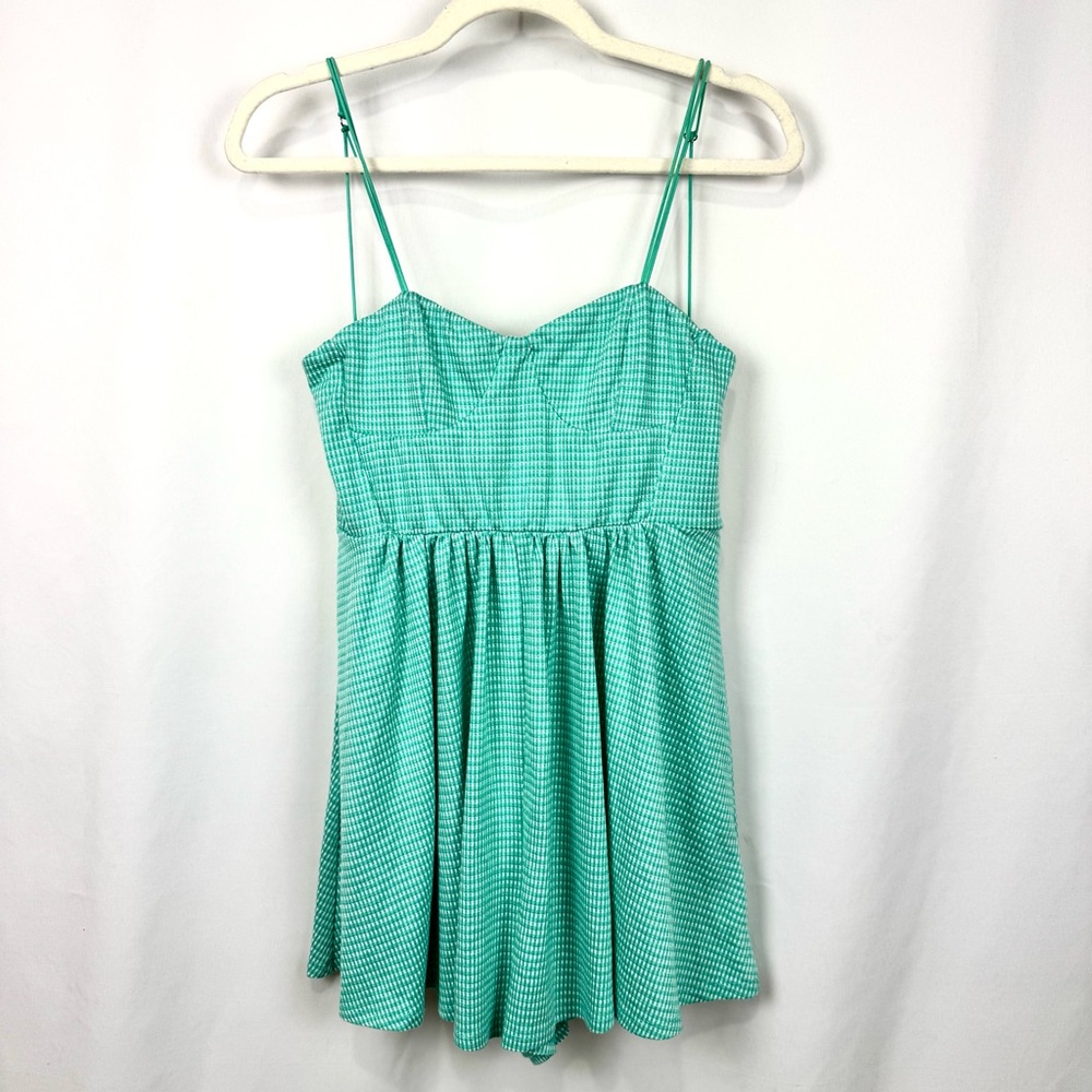 Urban Outfitters Green Gingham Jumpsuit